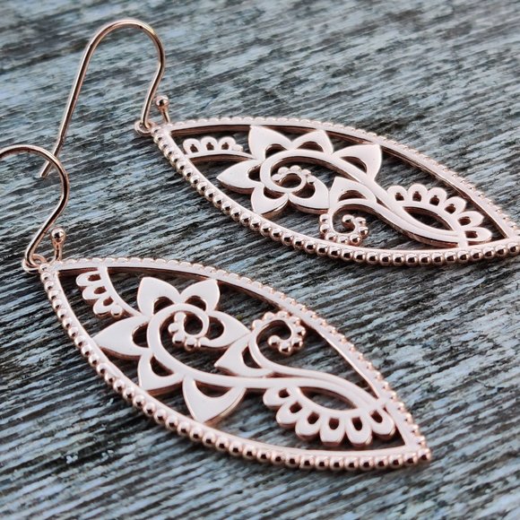 Rose Gold Plated Silver Earring (Fine Jewelry) - Picture 1 of 4